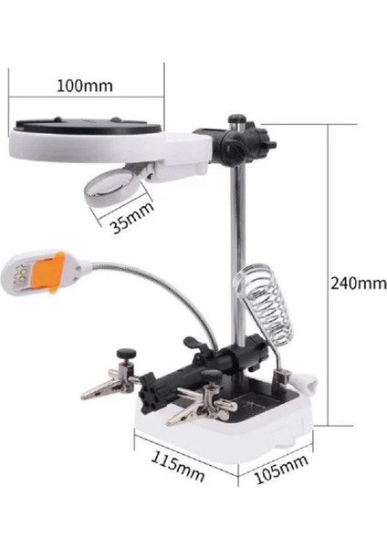 15 Ledli Büyüteçli Anakart Bord Tutucu Havya Standı MG16129-DC fiyatları