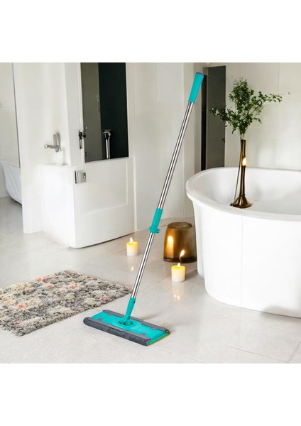 Emayhome Yengeç Mop Temizlik Seti ”turkuaz” Klipsli Mandallı Mop Çift Taraflı +1 Mikrofiber Bez