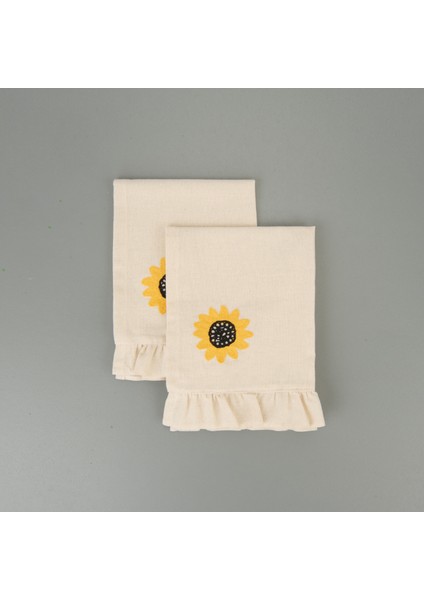 Soft Nakışlı Fırfırlı 2'li Amerikan Servis - Ekru - 35x50 cm modelleri