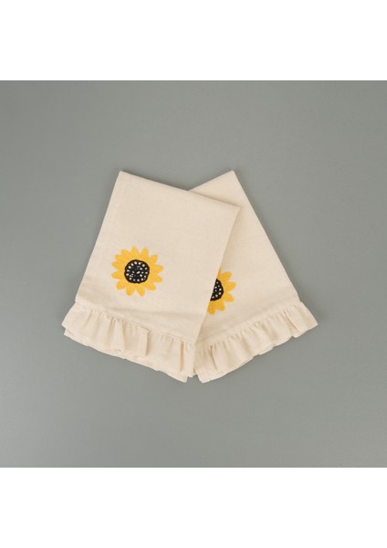 Soft Nakışlı Fırfırlı 2'li Amerikan Servis - Ekru - 35x50 cm indirimleri