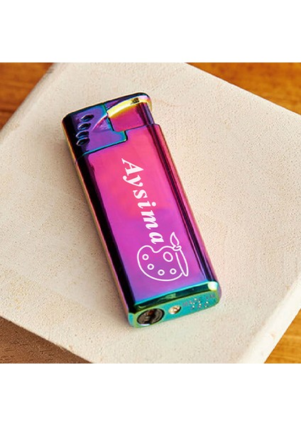 Kişiye Özel Isimli ve Kutulu Gazlı Rüzgara Dayanıklı Police Çakmak Pembe Çakmak Palet Ressam Boya Baskılı fiyatları