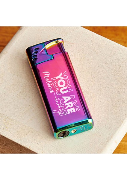 Kişiye Özel Isimli ve Kutulu Gazlı Rüzgara Dayanıklı Police Çakmak Pembe Çakmak