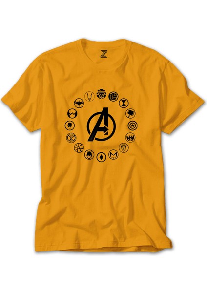 Avengers Heroes Logo Sarı Tişört