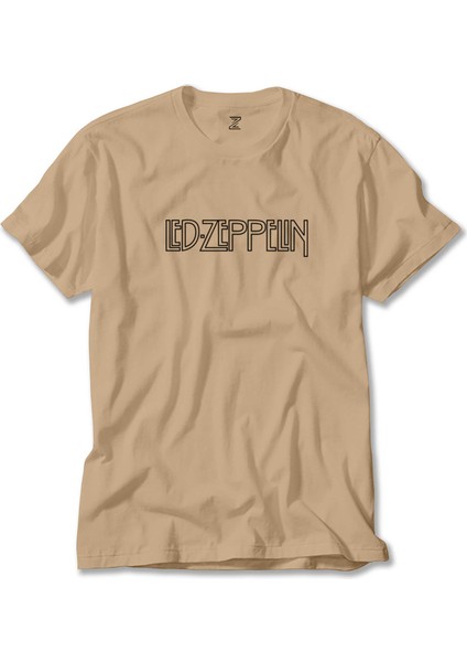 LED Zeppelin Logo 2 Krem Tişört