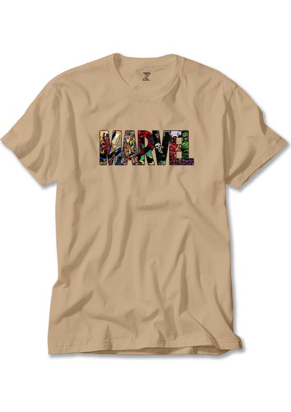 Marvel Heroes In Post 2 Krem Tişört