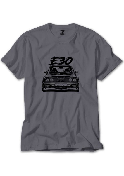 Bmw E30 Sketch Gri Tişört