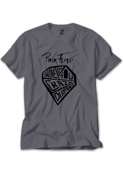 Pink Floyd Crayz Diamond Gri Tişört