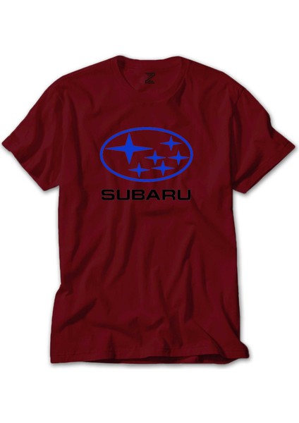 Subaru Logo Stars Kırmızı Tişört
