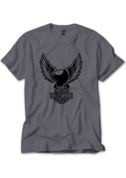 Harley Davidson Eagle Gri Tişört