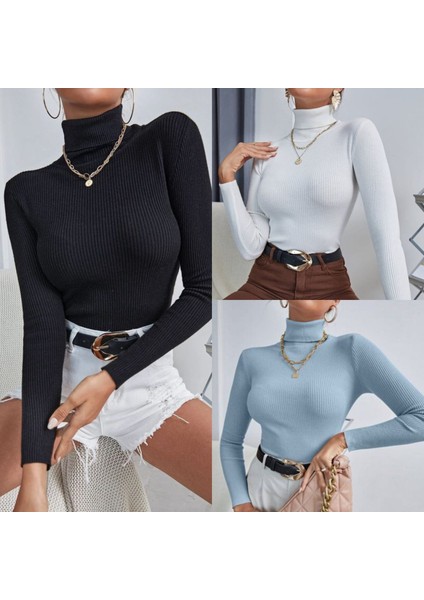 Balıkçı Yaka Kazak 3 Lü Set Kurtarıcı Slimfit Tek Paket