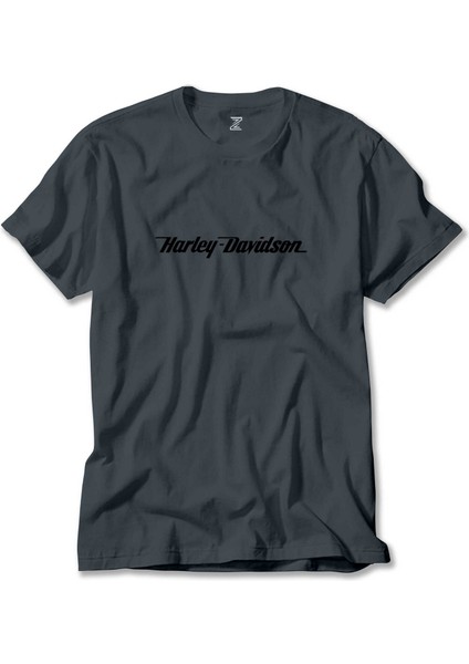 Harley Davidson Logo Type Füme Tişört