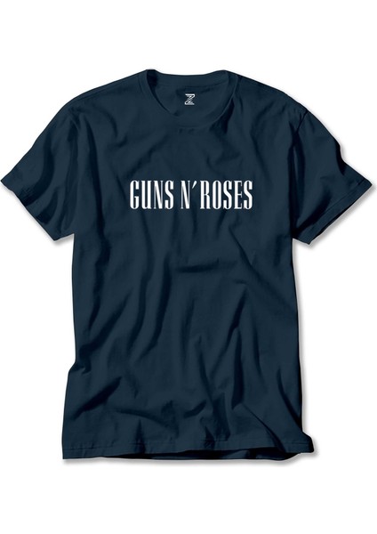 Guns N Roses Logo Lacivert Tişört