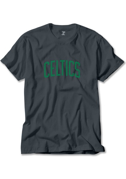 Boston Celtics Yazı Füme Tişört