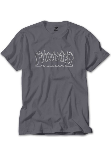 Thrasher White Gri Tişört