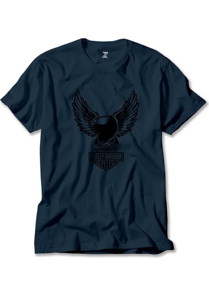 Harley Davidson Eagle Lacivert Tişört