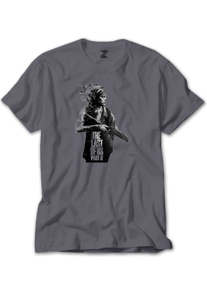 The Last Of Us 2 Ellie Siluet Gri Tişört