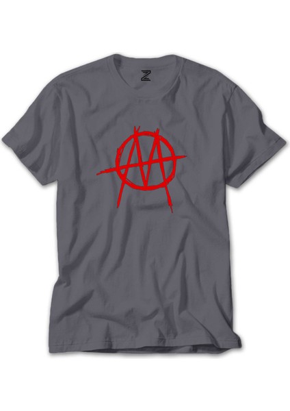 Marilyn Manson Ministry Red Logo Gri Tişört