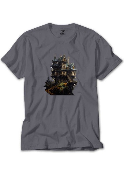 Castle In The Forest Gri Tişört