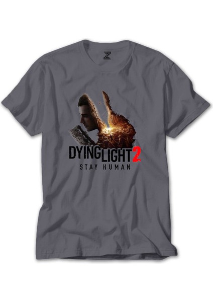 Dying Light Stay Human Gri Tişört