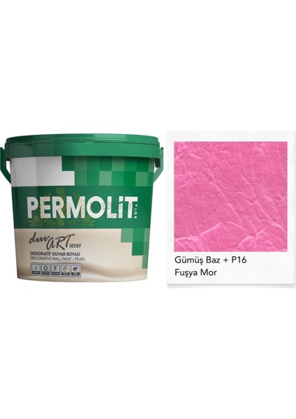 Sedefli Dekoratif Duvar Boyası - GP16 Fuşya Mor - 2.5 Lt