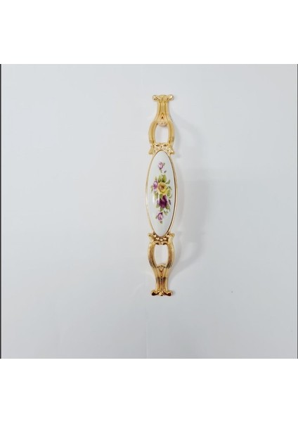 Zümre 96 mm Metal Gold Kasa Beyaz Sarı Çiçek Desenli / 4 Adet