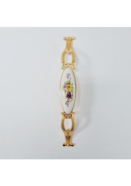 Zümre 96 mm Metal Gold Kasa Beyaz Sarı Çiçek Desenli / 4 Adet indirimleri