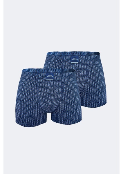 Erkek Desenli 2 Li Pamuk Elastan Boxer 074 2M074