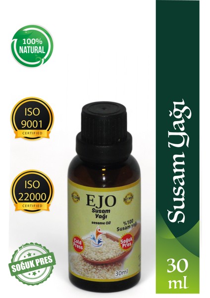 Soğuk Sıkım Susam Yağı 30 ml