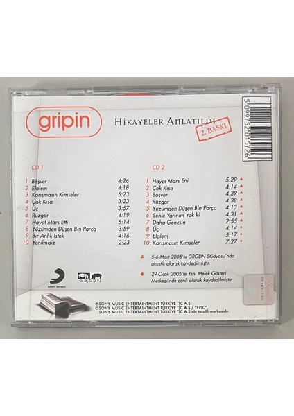 Gripin - Hikayeler Anlatıldı Çift CD