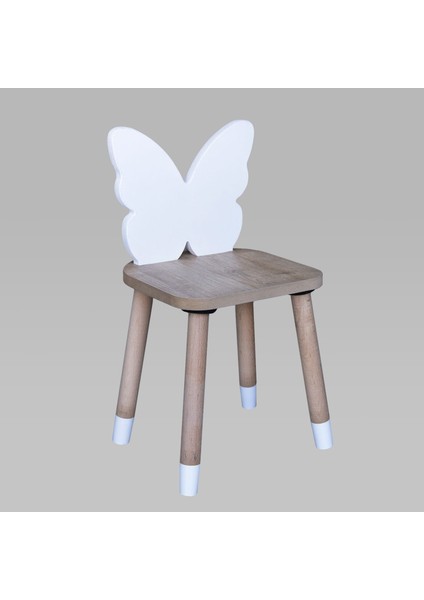 Kelebek Model Çocuk Sandalyesi Montessori Safir Beyaz