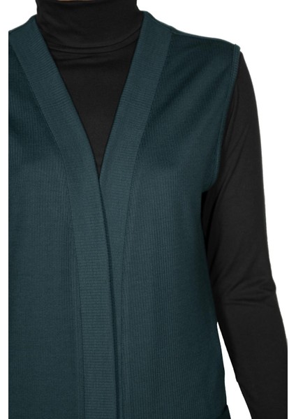 Hesna Kadın Çağla Fitilli Cepli Petrol Yelek fiyatları