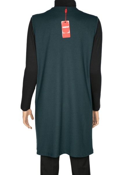 Hesna Kadın Çağla Fitilli Cepli Petrol Yelek modelleri