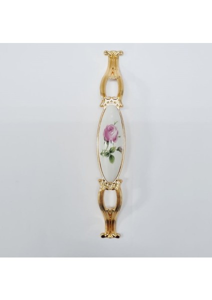 Zümre 96 mm Metal Gold Kasa Beyaz Gül Desenli / 5 Adet indirimleri