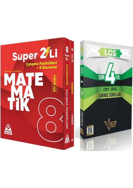 8.Sınıf Süper İkili Matematik Seti ve 4 Yıl Çıkmış Sorular Seti