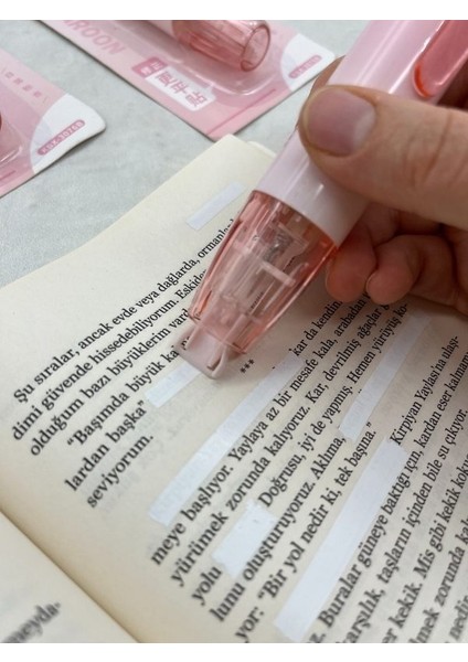 Pembe Kalem Görünümlü Klikli Daksil/Tipeks/Tipex/Şerit Daksil/Düzeltme Bandı/Şerit Düzeltici fırsatları