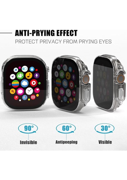 Apple Watch Ultra 1/2/3 49MM Pricvacy Hayalet Ekran ve Sert Pc Kasa Koruyucu 32