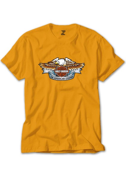 Harley Davidson An American Legend Sarı Tişört