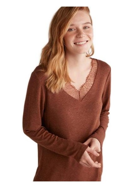 Kahverengi Kadın Pijama Takım 9533 fiyatları