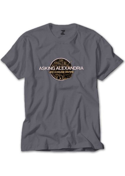 Asking Alexandria Like A House On Fire Gri Tişört