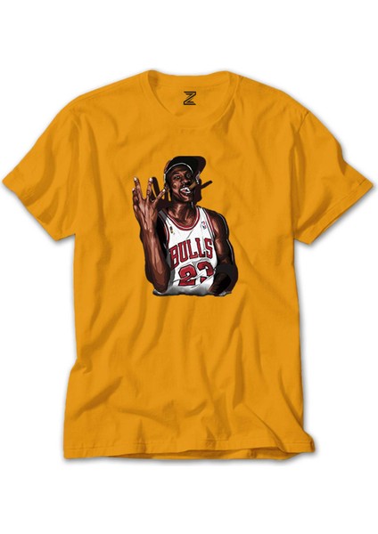 Micheal Jordan Bulls 23 Sarı Tişört