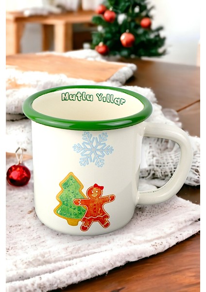 Emaye Kupa Bardak Camp Kamp Mug Fincan Kahve, Yılbaşı, Hediye, Yeni Yıl 270ML