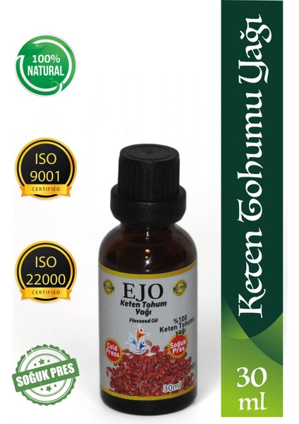 Soğuk Sıkım Keten Tohumu Yağı 30 ml