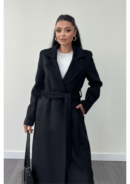 Cep Detaylı Kaşe Kaban - Siyah fiyatları