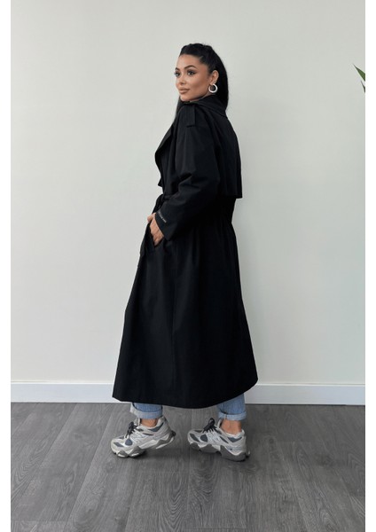 Cep Detaylı Kaşe Kaban - Siyah fırsatları