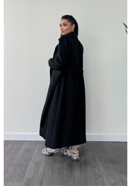 Cep Detaylı Kaşe Kaban - Siyah indirimleri