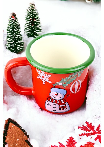 Emaye Kupa Bardak Camp Kamp Mug Fincan Kahve, Yılbaşı, Hediye, Yeni Yıl 270ML