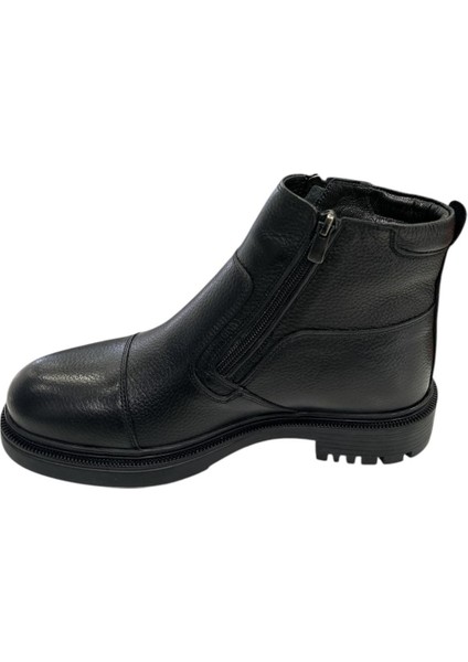 23 05 110M 25992 Hakkiki Deri Klasik Kürklü Bot Siyah modelleri