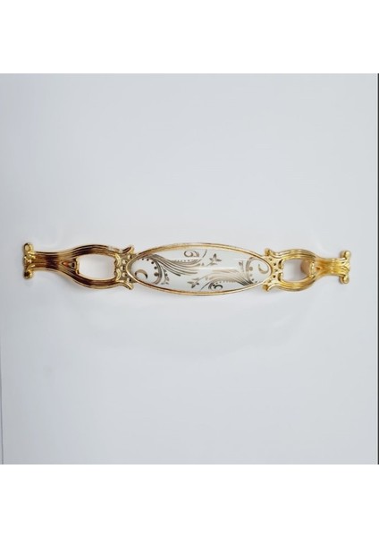 Zümre 128 mm Metal Gold Kasa Beyaz Başak Desenli / 5 Adet indirimleri