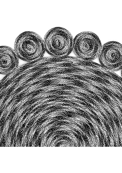 Luke 814 Siyah Yuvarlak Halı Bohem Örgü Hasır Kilim Dekoratif Mutfak Balkon Banyo Halısı modelleri