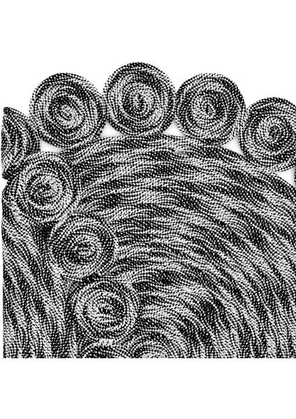 Luke 814 Siyah Yuvarlak Halı Bohem Örgü Hasır Kilim Dekoratif Mutfak Balkon Banyo Halısı fırsatları